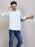 Vastramay Men's Aqua Short Cotton Kurta